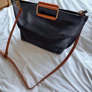 UPPDOO Black Tote Leather Bag Purse